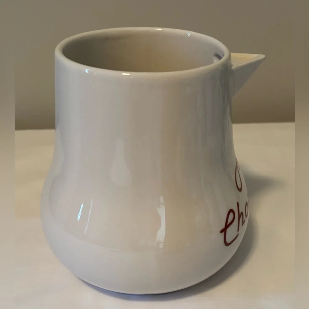 Williams Sonoma Hot Chocolate Pot Bonjour Ceramic Pour Pitcher Coffee Bar
